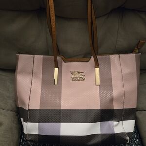 Burberry Pink and Brown Women's Tote Bag